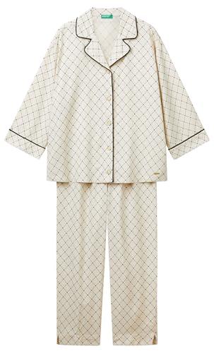 United Colors of Benetton Pig(Camicia+Pant) 4T3U3P00R Set di Pigiama, Multicolor, XS Donna