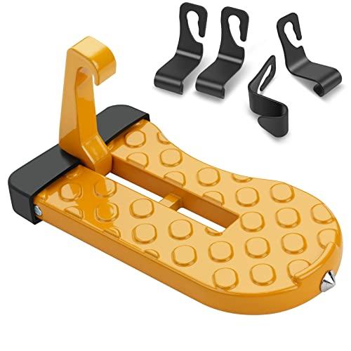 URAQT Gradino per Portiera Auto Universale con Gancio e Martello di Sicurezza (Arancione)