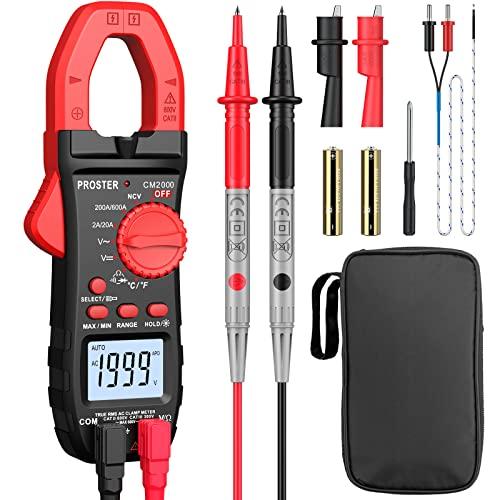 Proster Pinza Amperometrica Digitale 600A TRMS con Multimetro e Funzioni Avanzate