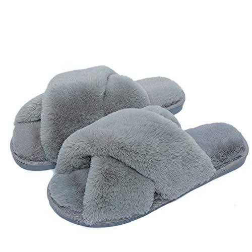 Fadezar Pantofole Peluche Donna Grigio EU 37/38