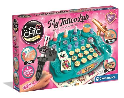 Clementoni Crazy Chic - My Tattoo Lab, Kit per Tatuaggi Temporanei Personalizzati