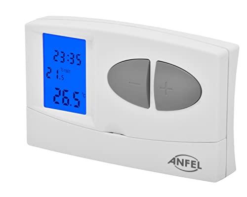 ANFEL Cronotermostato Digitale EASY Programmazione Settimanale a Batteria