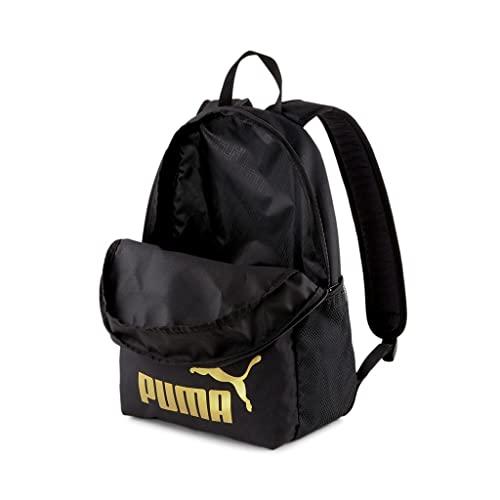 Puma Phase Backpack Zaino, Black-Golden Logo, Taglia Unica Unisex - Adulto