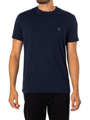 Timberland Uomo T-Shirt con Logo Ricamato Slim Fit, Blu, M