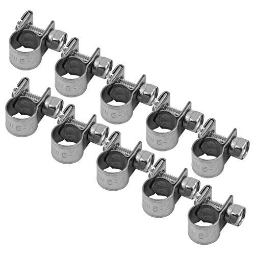 Fascetta Stringitubo, 10 Pezzi 6mm-20mm Dimensioni Opzionali Mini Tubo Del Acciaio Inossidabile Per Tubo Flessibile Aria Tubo per Acqua(7-9Mm)
