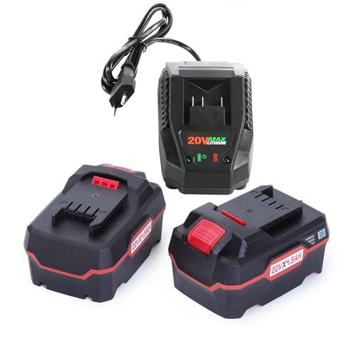 HHiMXPO 2x 20V 4.5Ah Li-Ion Batteria e 1x 21V 2.4Amp Caricatore Rapido Compatibile con Parkside 20V Utensili elettrici senza fili