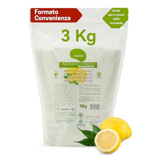 Acido Citrico Puro in Polvere - 3 kg - Disincrostante Naturale Multiuso