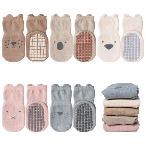 Calzini Antiscivolo Bambino e Bambina in Cotone con Motivi Animali