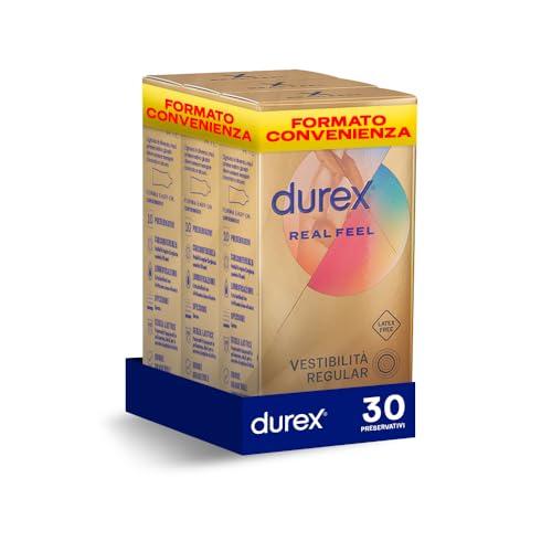 Durex Real Feel - 30 Preservativi Senza Lattice per una Sensazione Naturale