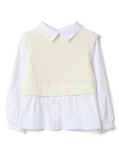 OVS Kids Maglia Bianca in Misto Cotone con Camicia Over Fit per Bambina