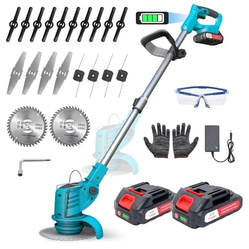 Decespugliatore a Batteria 800W con 4 Lame e 2 Batterie 21V