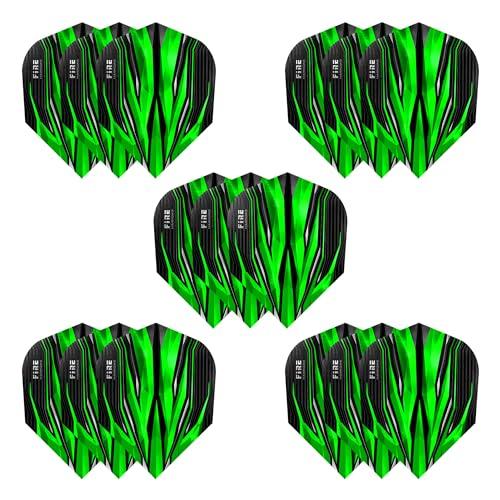 Harrows Freccette di Fuoco - Set di Alette Professionali Verdi (15 Alette)