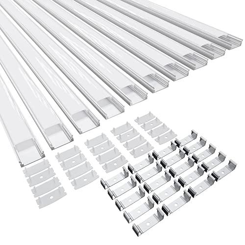 CUQI Profilo LED in Alluminio Anodizzato da 4 Metri per Strisce LED