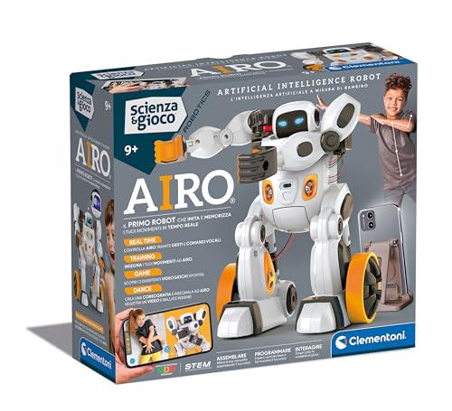 Clementoni Scienza e Gioco Robotics - AIRO, Robot da Assemblare, Bambini 9+ Anni, con App Dedicata e Tecnologia AI, Imita Movimenti con l'Intelligenza Artificiale, 6 Motori, Lingua Italiana, 19317