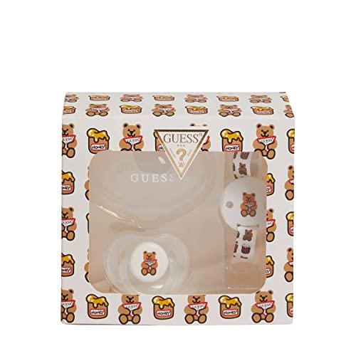Set Regalo Neonata Guess: Ciuccio, Cappuccio, Clip e Porta Ciuccio - Eleganza e Praticità