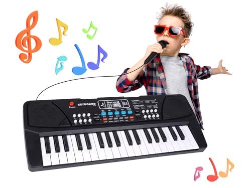 Tastiera per Pianoforte Elettronica 37 Tasti con Microfono per Bambini