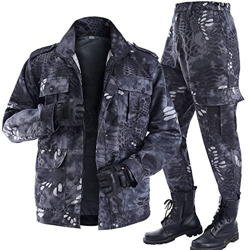 Tuta Mimetica Leggera Unisex Stampa Pitone Nero