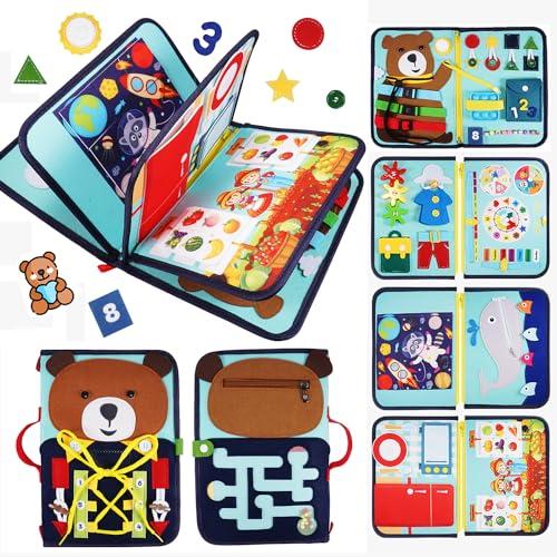 Busy Board Montessori Orso - Pannello Sensoriale Educativo per Bambini 1-4 Anni