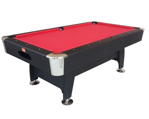Biliardo Black Norman Light con Panno Rosso - 214 x 123 cm