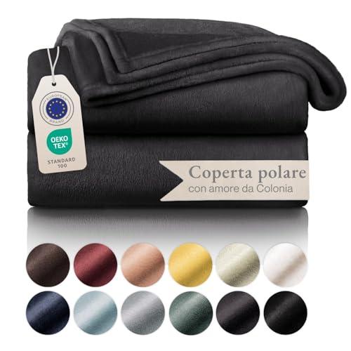 Blumtal Coperta in Pile Antracite 150x200 cm - Morbidezza e Calore Certificati Oeko-TEX®