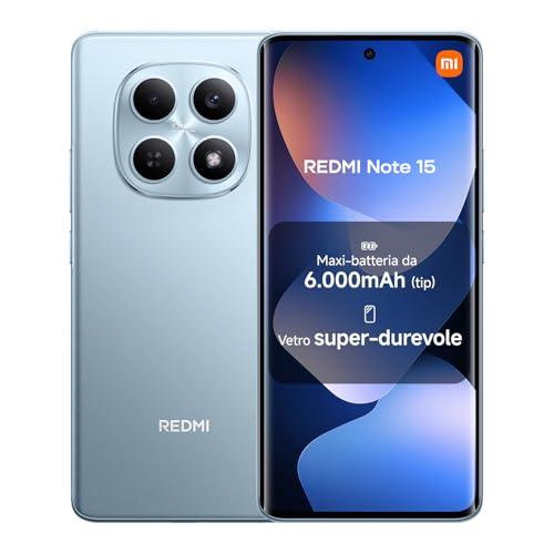 XIAOMI Redmi Note 15, Smartphone 8+256GB, Batteria da 6000 mAh, Resistenza all’acqua, Fotocamera super nitida da 108 MP, Display FHD+ da 6,77