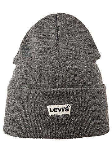 Levi's Batwing Embroidered Slouchy Beanie Grigio