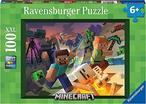 Ravensburger - Puzzle 100 Pezzi XXL Minecraft