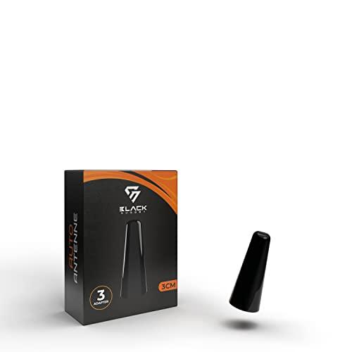 BlackNugget® - Antenna corta universale per tettuccio auto, ricezione AM e FM - 3 cm