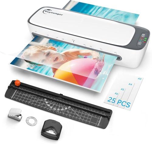 Plastificatrice A3 A4 A5 A6 con 25 Buste, Taglierina e Arrotondatore Angoli