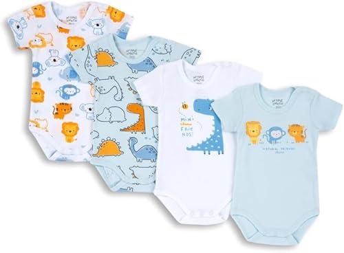 Chicco - Set 4 Body Neonato Manica Corta - Cotone 100% - Unisex