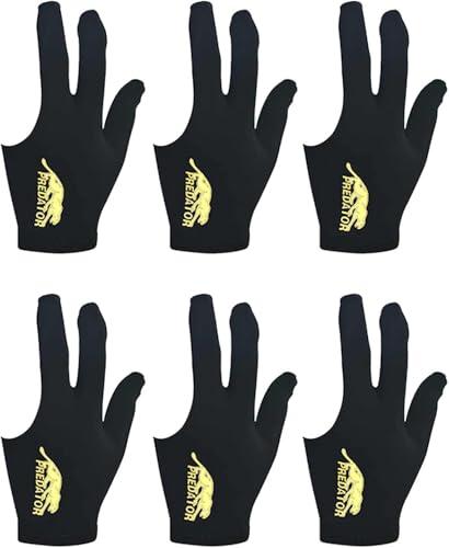 Guanto da Biliardo Professionale Tokaneit - Nero, Traspirante, Tre Dita