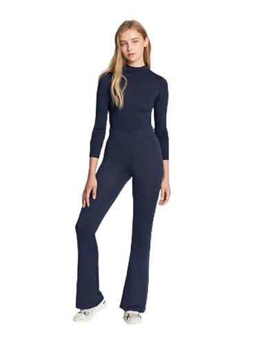 TERRANOVA Pack 2 Leggings Lunghi Donna a Zampa – Vita Alta, Fit Aderente, Look Casual – 1x Nero, 1x Blu Scuro