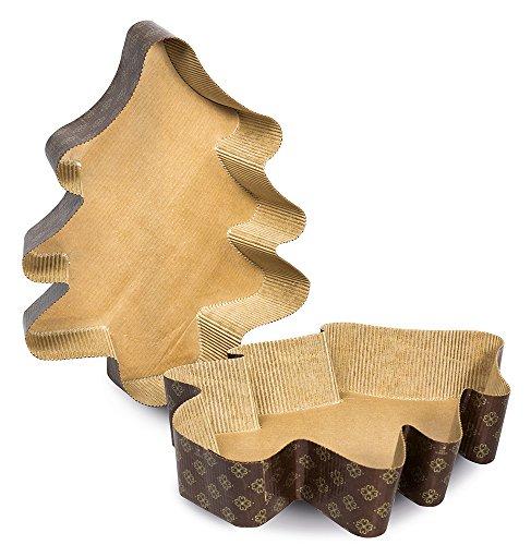 Guardini, Set di 2 Stampi Albero di Natale 25x32 cm, Monouso, Quantità max impasto 900 gr, Carta da forno antiaderente, Made in Italy