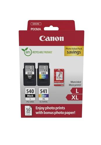 Canon PG-540L/CL-541XL Cartucce Inchiostro Originali, Confezione Risparmio + Carta Fotografica