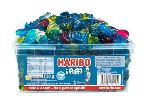 Haribo I Puffi, Caramelle Gommose a Forma di Puffo, Gusto Frutta, Ideali per Feste e Dolci Momenti di Relax - Circa 200 Pezzi [1130gr]
