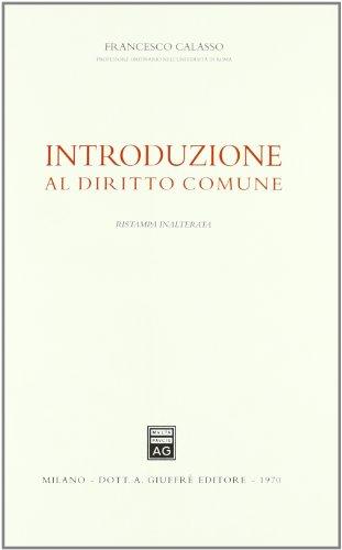 Introduzione Al Diritto Comune