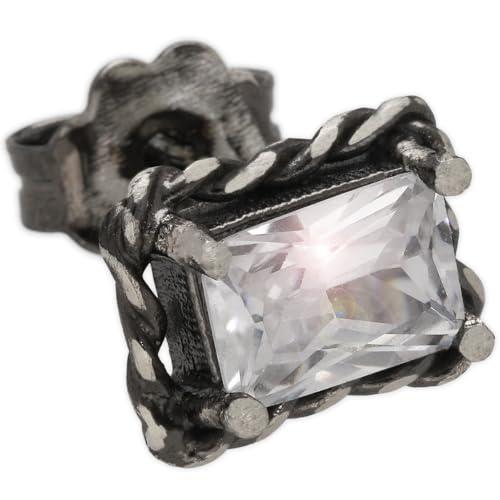 Orecchini a bottone fatti a mano per uomo in argento sterling 925 - Neri orecchini a bottone geometrici da uomo regalo da uomo regalo per lui di festa orecchini maschili regalo di Natale