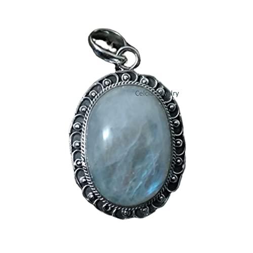 Ciondolo in Argento Sterling 925 con Pietra di Luna - Gioiello Artigianale