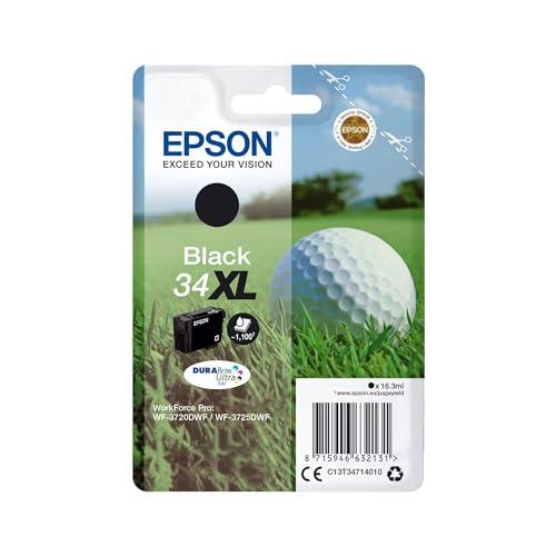 Epson 34 Serie Pallina da Golf, Cartuccia Originale Getto d'Inchiostro DURABrite Ultra, Formato XL, Nero