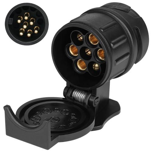 URAQT 13 Pin a 7 Pin Adattatore Rimorchio, 12V Impermeabile Adattatore Rimorchio 13 a 7 Poli, Spina Rimorchio Connettori da 13 a 7 Pin, per Rimorchio, Autocarro, RV, Barca, Caravan Connettori