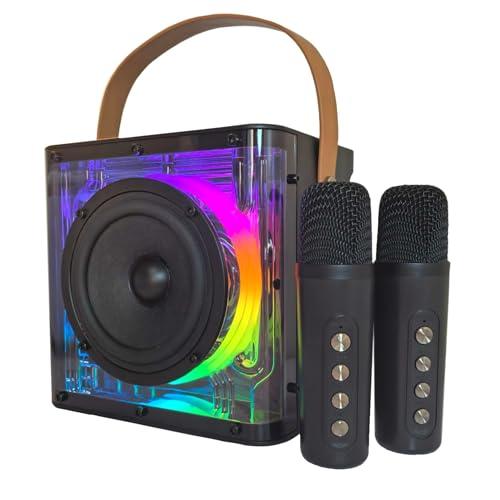 Macchina per Karaoke Portatile con Microfoni Wireless