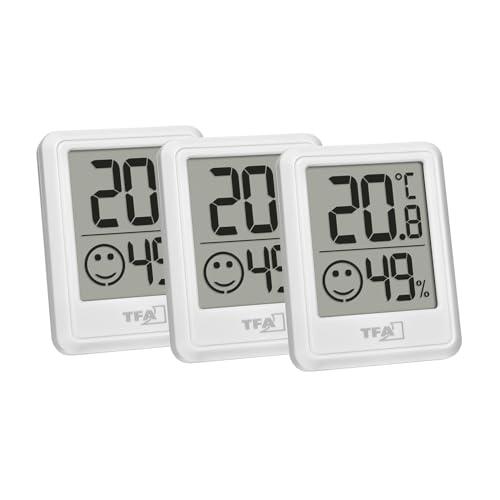 TFA Dostmann Mini Termometro Igrometro Digitale, Set da 3