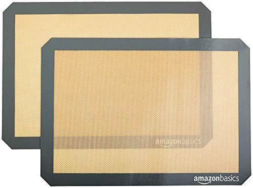 Amazon Basics - Set 2 Tappetini da Forno in Silicone Rettangolari