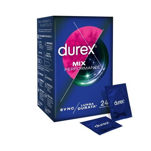 Durex Mix Performance, Preservativi Durex Lunga Durata e Sync, 24 Profilattici
