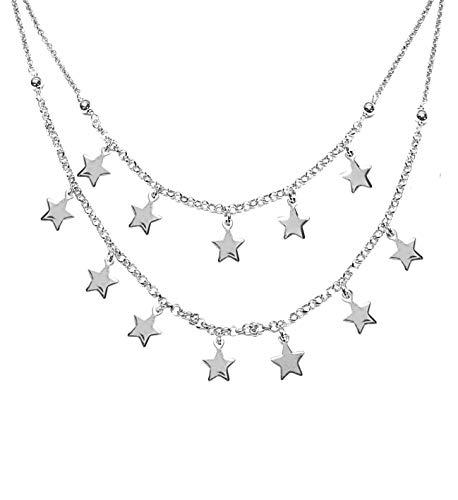 Collana Donna Due Fili con Stelle in Argento 925 - Linea Italia Gioielli
