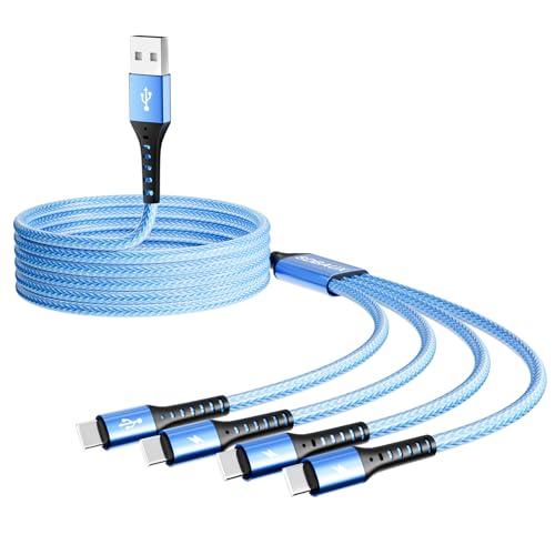 SDBAUX Cavo USB Type-C Ricarica Rapida, 4 in 1 Cavo USB A 4 USB Tipo C Multiplo Porta, QC 3.0 Cavetto USB C Compatibile per iP 15/15 Pro Samsung Galaxy S21 S20, Huawei, Google (USB A 4 USB Tipo C)