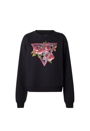 GUESS Felpa Donna Roses Triangle Sweater Black