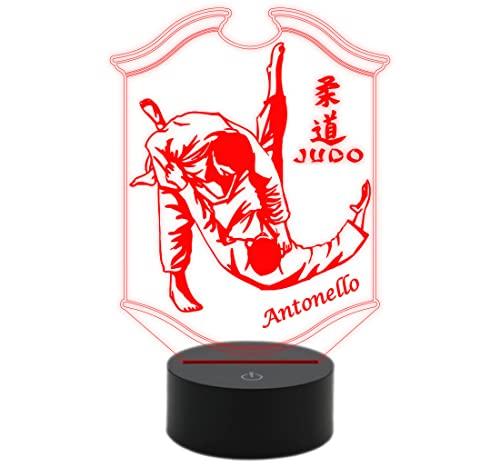 LAMPADA LED Judo Personalizzata - 7 Colori e Nome, Idea Regalo Originale