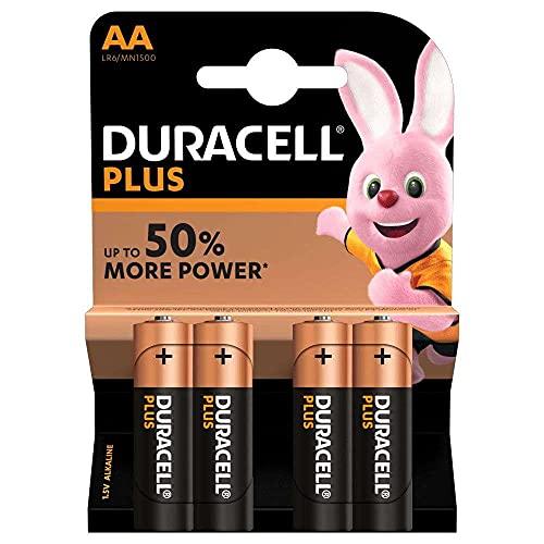Duracell Plus Stilo AA MN1500 - Confezione da 4 Batterie Alcaline