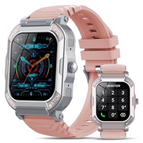 Smartwatch Uomo Donna con Chiamate Bluetooth, Rosa